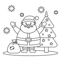 coloriage de noël pour enfants père noël vecteur