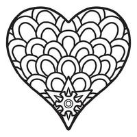 joli motif de doodle coeur d'amour vecteur