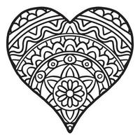 joli motif de doodle coeur d'amour vecteur