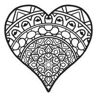 joli motif de doodle coeur d'amour vecteur