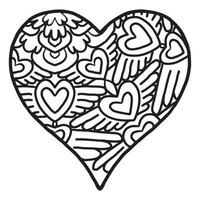 joli motif de doodle coeur d'amour vecteur