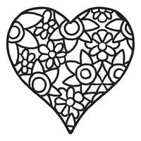 joli motif de doodle coeur d'amour vecteur