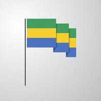 gabon agitant le drapeau fond créatif vecteur