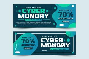 le modèle de conception de bannière de couverture facebook cyber monday est facile à personnaliser vecteur