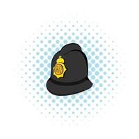 icône de casque de police britannique, style bande dessinée vecteur
