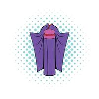 icône de kimono japonais dans le style bande dessinée vecteur