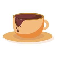 vecteur de dessin animé d'icône de tasse de chocolat chaud. cacao délicieux