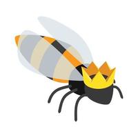 icône 3d isométrique reine des abeilles vecteur