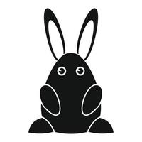 lapin de pâques icône simple noir vecteur