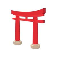 icône de porte torii, style cartoon vecteur