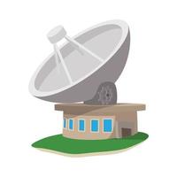 icône de dessin animé de station de communication par satellite vecteur