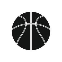 icône simple ballon de basket noir vecteur