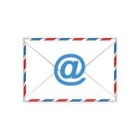 enveloppe avec icône plate signe e-mail vecteur