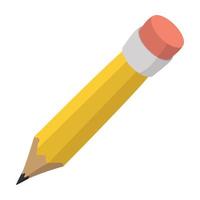 crayon, à, gomme, dessin animé, icône vecteur