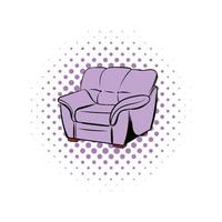 icône de la bande dessinée fauteuil rose vecteur