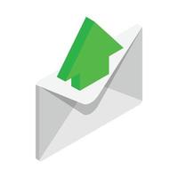icône d'envoi d'e-mail, style 3d isométrique vecteur