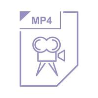 icône de fichier mp4, style cartoon vecteur