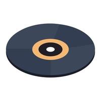icône 3d isométrique de disque vinyle vecteur