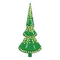 vecteur de dessin animé d'icône de jouet de sapin de noël vert. décoration d'hiver