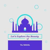 explorons la beauté des monuments nationaux du taj mahal agara en inde