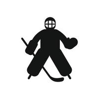 gardien de but de hockey noir icône simple vecteur