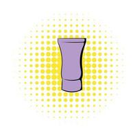 icône de tube cosmétique violet, style bande dessinée vecteur