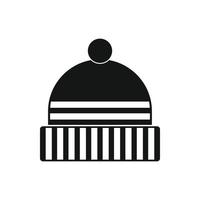 icône de bonnet tricoté, style simple noir vecteur