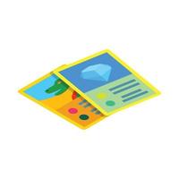 icône de cartes de jeu pour enfants, style 3d isométrique vecteur