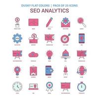 seo analytics icône sombre plat couleur vintage 25 icon pack vecteur