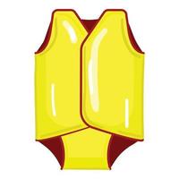 vecteur de dessin animé d'icône de gilet de natation jaune. piscine d'été