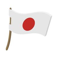 icône de drapeau de pays japonais, style cartoon vecteur