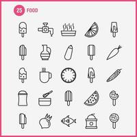 icônes de ligne de nourriture définies pour l'infographie le kit uxui mobile et la conception d'impression incluent les crevettes nourriture plat de repas de fruits de mer collection de cuisine alimentaire logo infographique moderne et vecteur de pictogramme