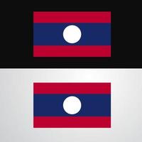 conception de bannière de drapeau du laos vecteur