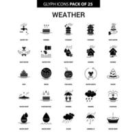 jeu d'icônes vectorielles glyphe météo vecteur