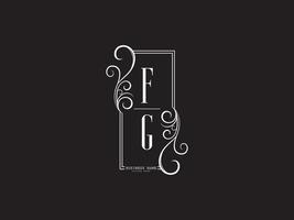 icône de logo fg minimaliste, création de logo de luxe lettre fg gf vecteur