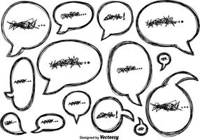 Vector Doodle Speech Bubbles Icons