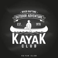 club de kayak. illustration vectorielle. vecteur