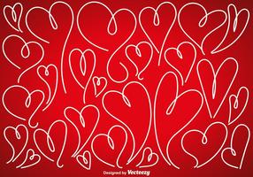 Vector Set Of Hearts Doodle