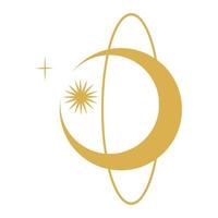 vecteur d'icône de lune. lune une icône étoile. illustration de logo sur fond blanc. style design plat