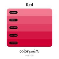 palettes de couleurs rouges avec précision avec codes, parfaites pour une utilisation par les illustrateurs vecteur