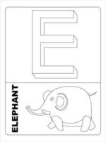 alphabet, animal, coloriage, page, pour, enfants, dessin trait vecteur