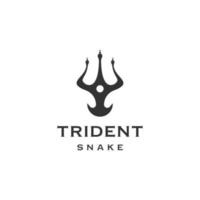 conception de serpent avec vecteur plat de modèle de logo de style trident