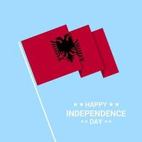 conception typographique de la fête de l'indépendance de l'albanie avec vecteur de drapeau