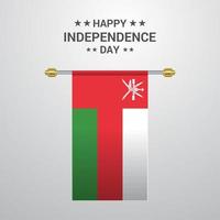 fond de drapeau suspendu fête de l'indépendance d'oman vecteur