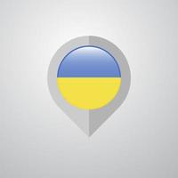 pointeur de navigation de carte avec vecteur de conception de drapeau ukraine