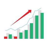 icône graphique de la crise économique mondiale, de la récession et de l'inflation vecteur