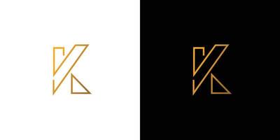 création de logo moderne et unique lettre k initiales vecteur