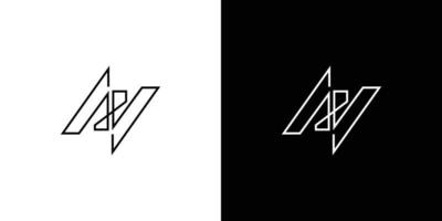 création de logo initiales av lettre moderne et unique vecteur