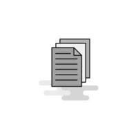 document web icône ligne plate remplie icône grise vecteur