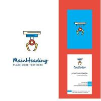 logo créatif crochet et vecteur de conception verticale de carte de visite